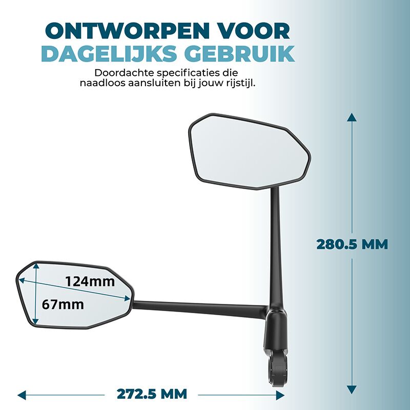 Vebics fietsspiegel verstelbaar afmetingen