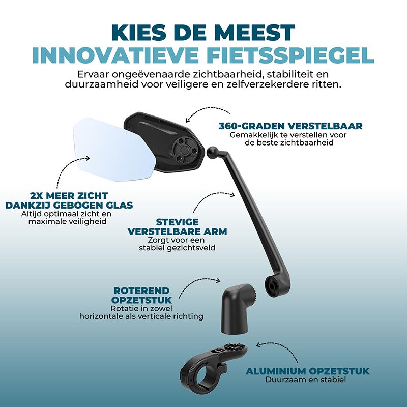 Vebics fietsspiegel verstelbaar details