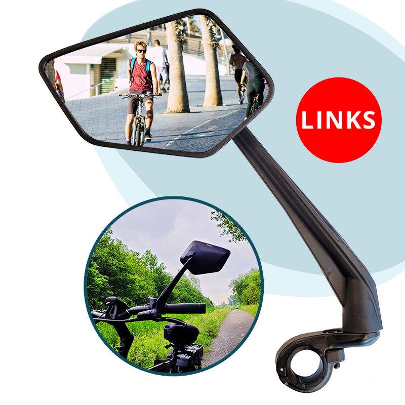 Vebics Fietsspiegel Links - Achteruitkijkspiegel Fiets