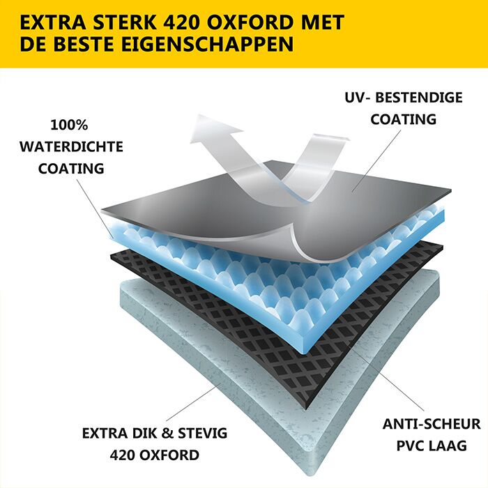 Vebics Motorhoes Waterdicht Buiten / Scooterhoes - Inclusief Opbergzak XL - Afbeelding 5