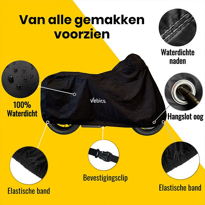 Vebics Motorhoes Waterdicht Buiten / Scooterhoes - Inclusief Opbergzak XL - Afbeelding 6
